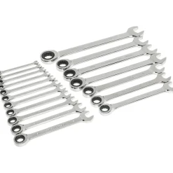 Combination Wrench Set: 18 Pc, 6 to 24 mm Wrench, Metric