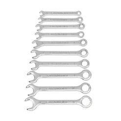 Combination Wrench Set: 10 Pc, 4 to 11 mm Wrench, Metric