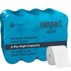 Compact Coreless 2-Ply Recycled Toilet Paper