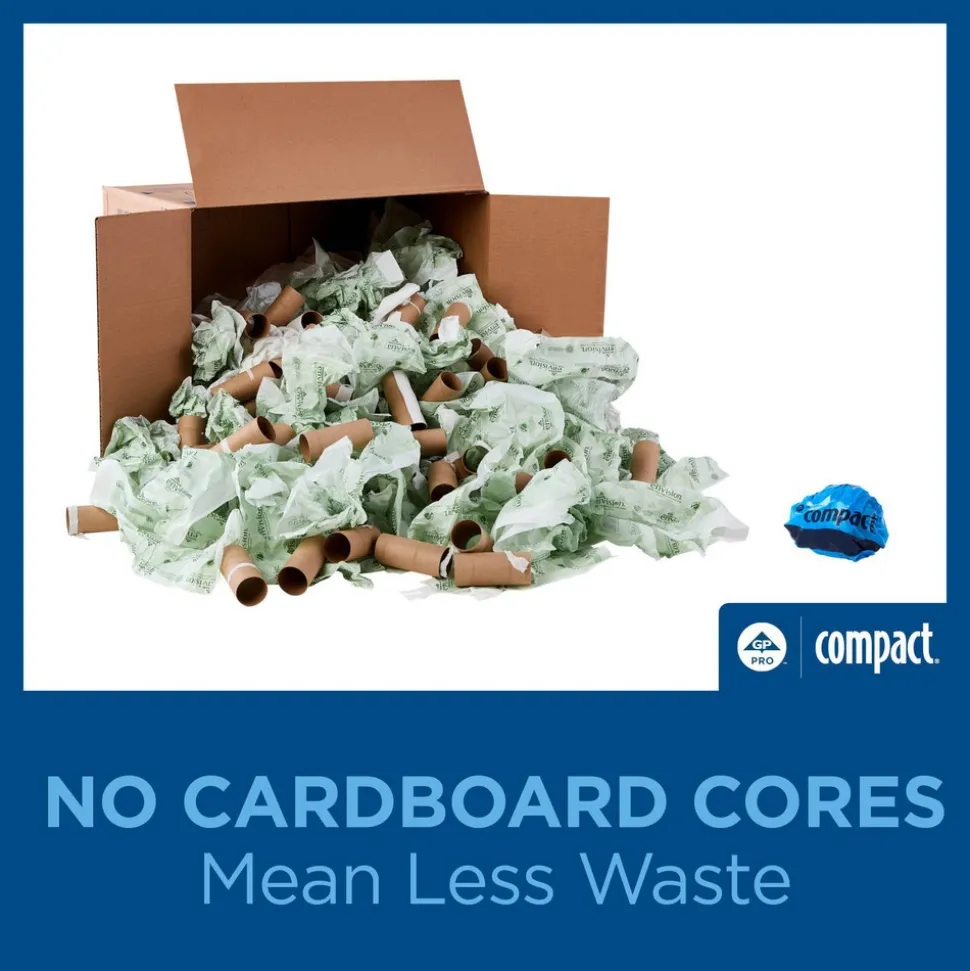 Compact Coreless 2-Ply Recycled Toilet Paper