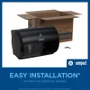 Compact 2-Roll Side-By-Side Coreless High-Capacity Toilet Paper Dispenser, Black