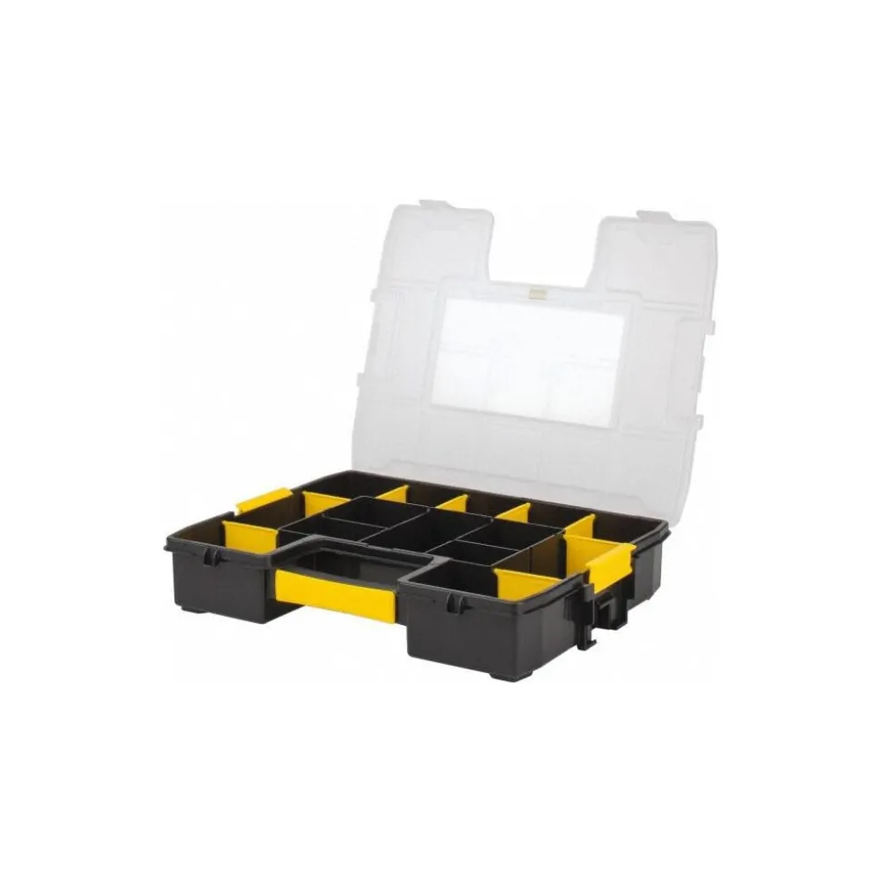 14 Compartment Clear, Black, Yellow Small Parts SortMaster Junior