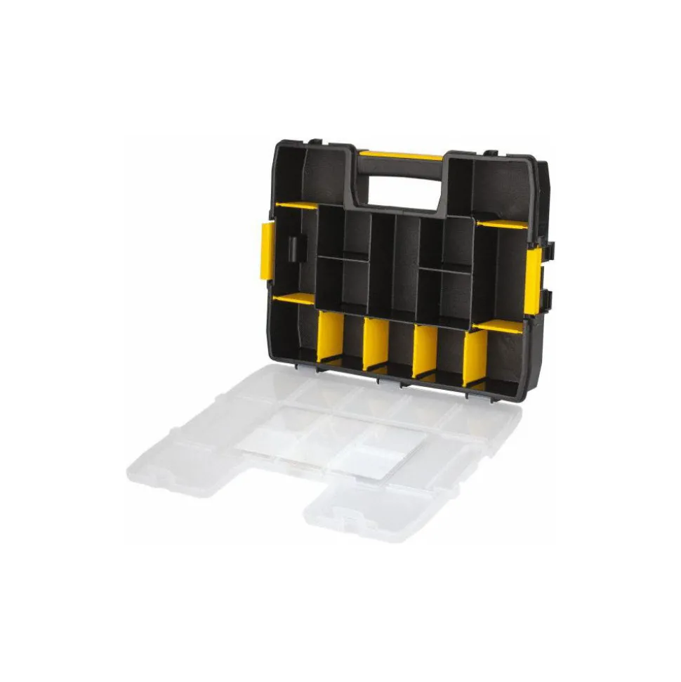 14 Compartment Clear, Black, Yellow Small Parts SortMaster Junior