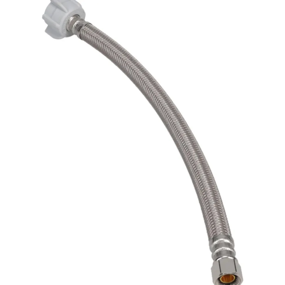 3/8" Compression Inlet, 7/8" Ballcock Outlet, Brass Flexible Connector