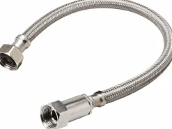 3/8" Compression Inlet, 1/2" FIP Outlet, Stainless Steel Faucet Connector
