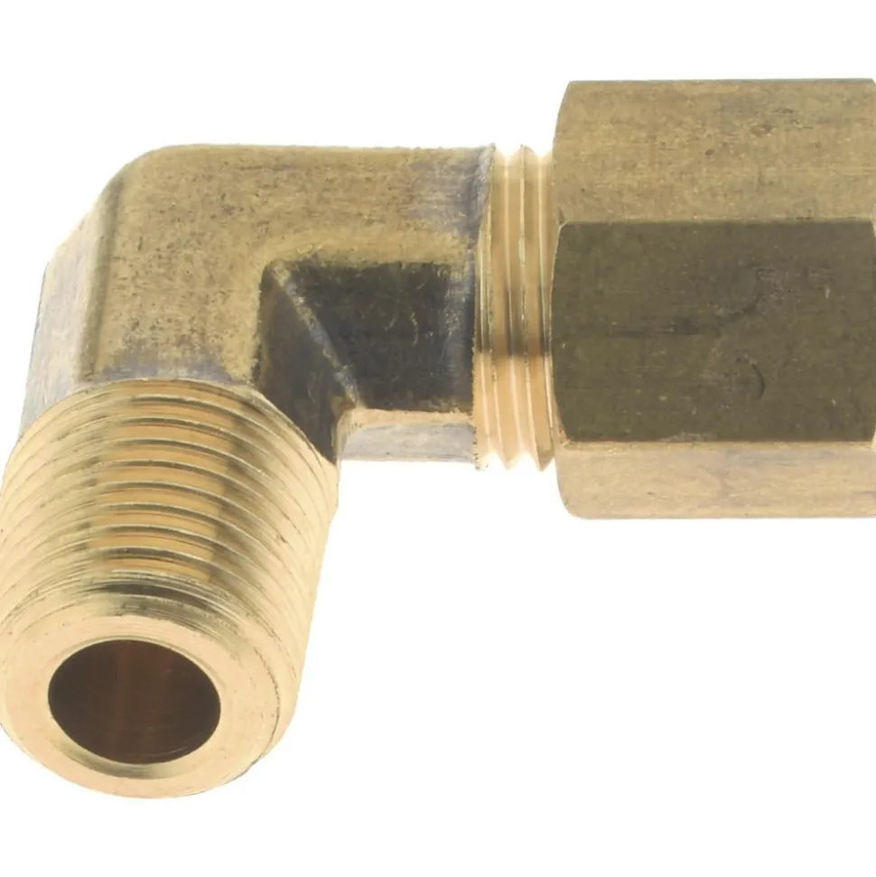 Compression Tube Male Elbow: 7/16-24, 1/4" Tube OD, Compression x MNPT