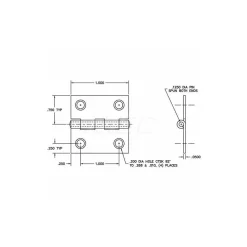 Concealed Hinge: 1.5" Door Leaf Height, 0.75" Door Leaf Width, 0.05" Thick