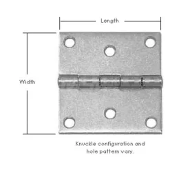 Concealed Hinge: 1.5" Door Leaf Height, 0.75" Door Leaf Width, 0.05" Thick