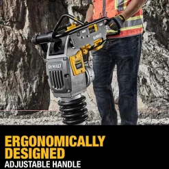 Concrete Tools: Includes: (1) DCPS660 60Kg Class Rammer, (2) DCBPS0554 554Wh Batteries, (1) DCBPSC0550 550W Charger; Material: Heavy-Duty Rubber, Steel (Frame); Tool Type: Rammer Kit