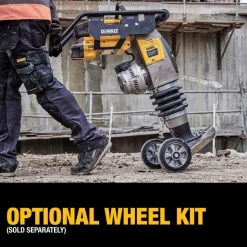 Concrete Tools: Includes: (1) DCPS660 60Kg Class Rammer, (2) DCBPS0554 554Wh Batteries, (1) DCBPSC0550 550W Charger; Material: Heavy-Duty Rubber, Steel (Frame); Tool Type: Rammer Kit