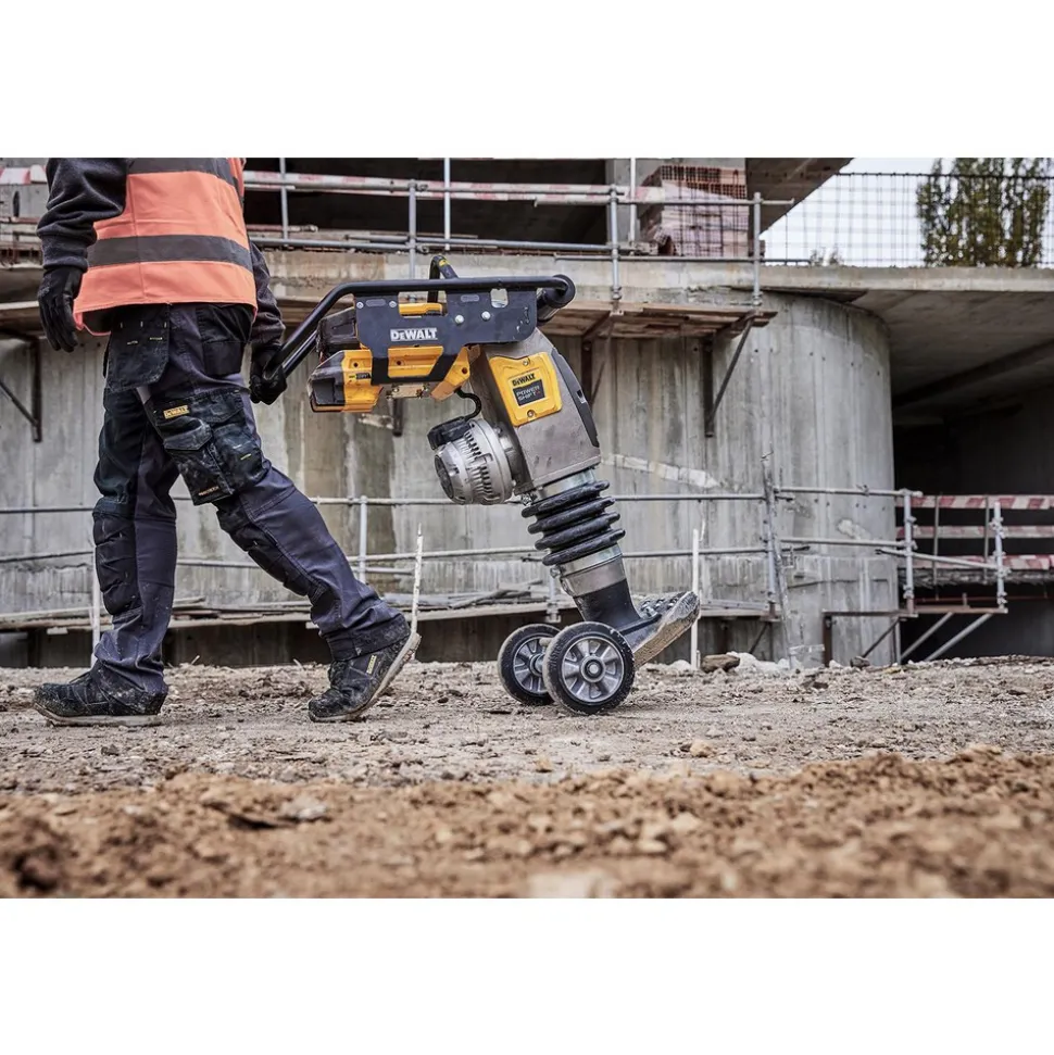 Concrete Tools: Includes: (1) DCPS660 60Kg Class Rammer, (2) DCBPS0554 554Wh Batteries, (1) DCBPSC0550 550W Charger; Material: Heavy-Duty Rubber, Steel (Frame); Tool Type: Rammer Kit