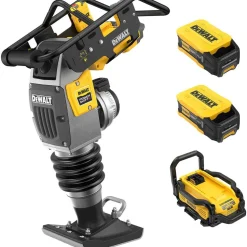 Concrete Tools: Includes: (1) DCPS660 60Kg Class Rammer, (2) DCBPS0554 554Wh Batteries, (1) DCBPSC0550 550W Charger; Material: Heavy-Duty Rubber, Steel (Frame); Tool Type: Rammer Kit