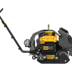 Concrete Tools: Includes: (1) DCPS7154 Forward Plate Compactor, (2) DCBPS0554 554Wh Batteries, (1) DCBPSC0550 550W Charger; Material: Heavy-Duty Rubber, Steel (Frame); Tool Type: Plate Compactor Wheel Kit