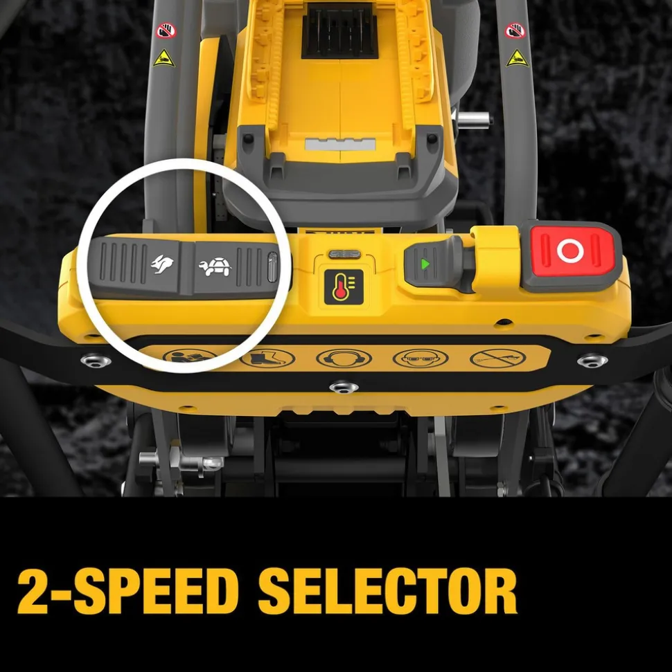 Concrete Tools: Includes: (1) DCPS7154 Forward Plate Compactor, (2) DCBPS0554 554Wh Batteries, (1) DCBPSC0550 550W Charger; Material: Heavy-Duty Rubber, Steel (Frame); Tool Type: Plate Compactor Wheel Kit