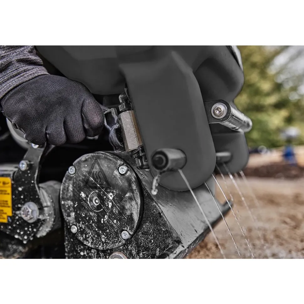 Concrete Tools: Includes: (1) DCPS7154 Forward Plate Compactor, (2) DCBPS0554 554Wh Batteries, (1) DCBPSC0550 550W Charger; Material: Heavy-Duty Rubber, Steel (Frame); Tool Type: Plate Compactor Wheel Kit