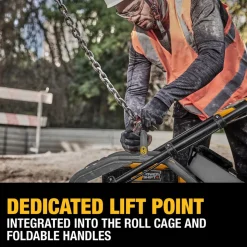 Concrete Tools: Includes: (1) DCPS7154 Forward Plate Compactor, (2) DCBPS0554 554Wh Batteries, (1) DCBPSC0550 550W Charger; Material: Heavy-Duty Rubber, Steel (Frame); Tool Type: Plate Compactor Wheel Kit