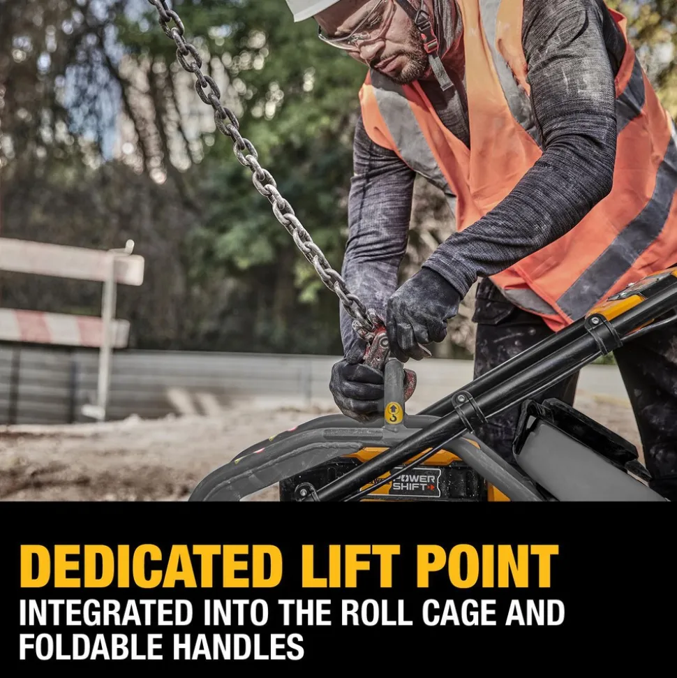 Concrete Tools: Includes: (1) DCPS7154 Forward Plate Compactor, (2) DCBPS0554 554Wh Batteries, (1) DCBPSC0550 550W Charger; Material: Heavy-Duty Rubber, Steel (Frame); Tool Type: Plate Compactor Wheel Kit