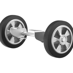 Concrete Tools: Includes: (1) Wheel and Axle Set, (2) Mounting Brackets, (4) Extended Bolts for Mounting Brackets; Material: Steel Alloy, Heavy-Duty Rubber; Tool Type: Rammer Kit