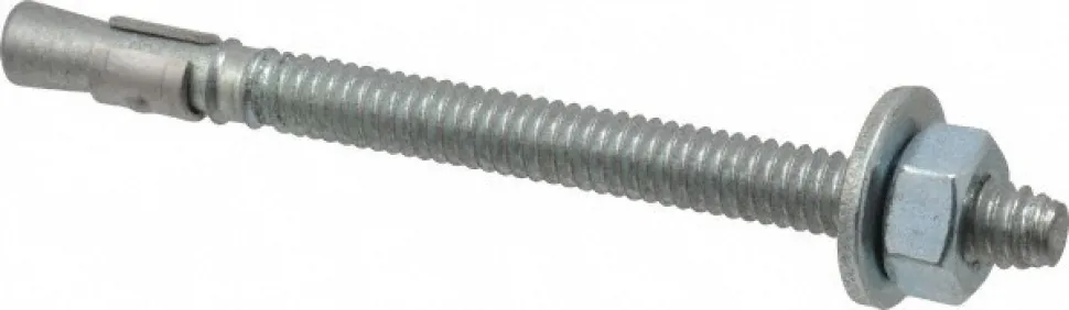 Concrete Wedge Expansion Anchor: 1/4" Dia, 3-1/4" OAL