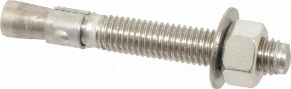 Concrete Wedge Expansion Anchor: 1/2" Dia, 3-3/4" OAL
