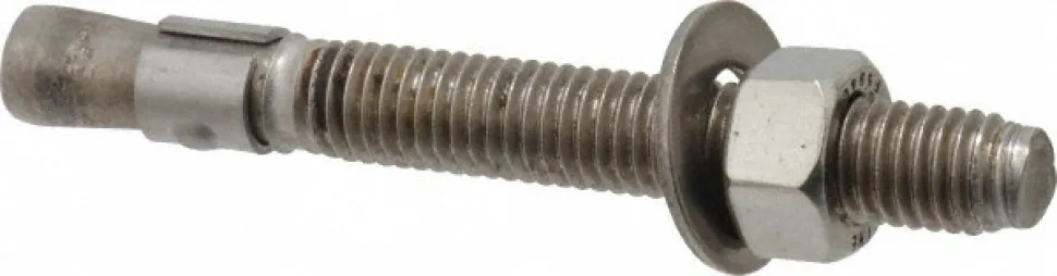 Concrete Wedge Expansion Anchor: 1/2" Dia, 4-1/4" OAL