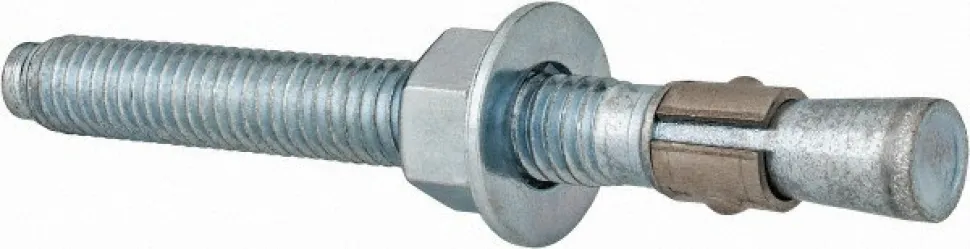 Concrete Wedge Expansion Anchor: 3/8" Dia, 3-3/4" OAL