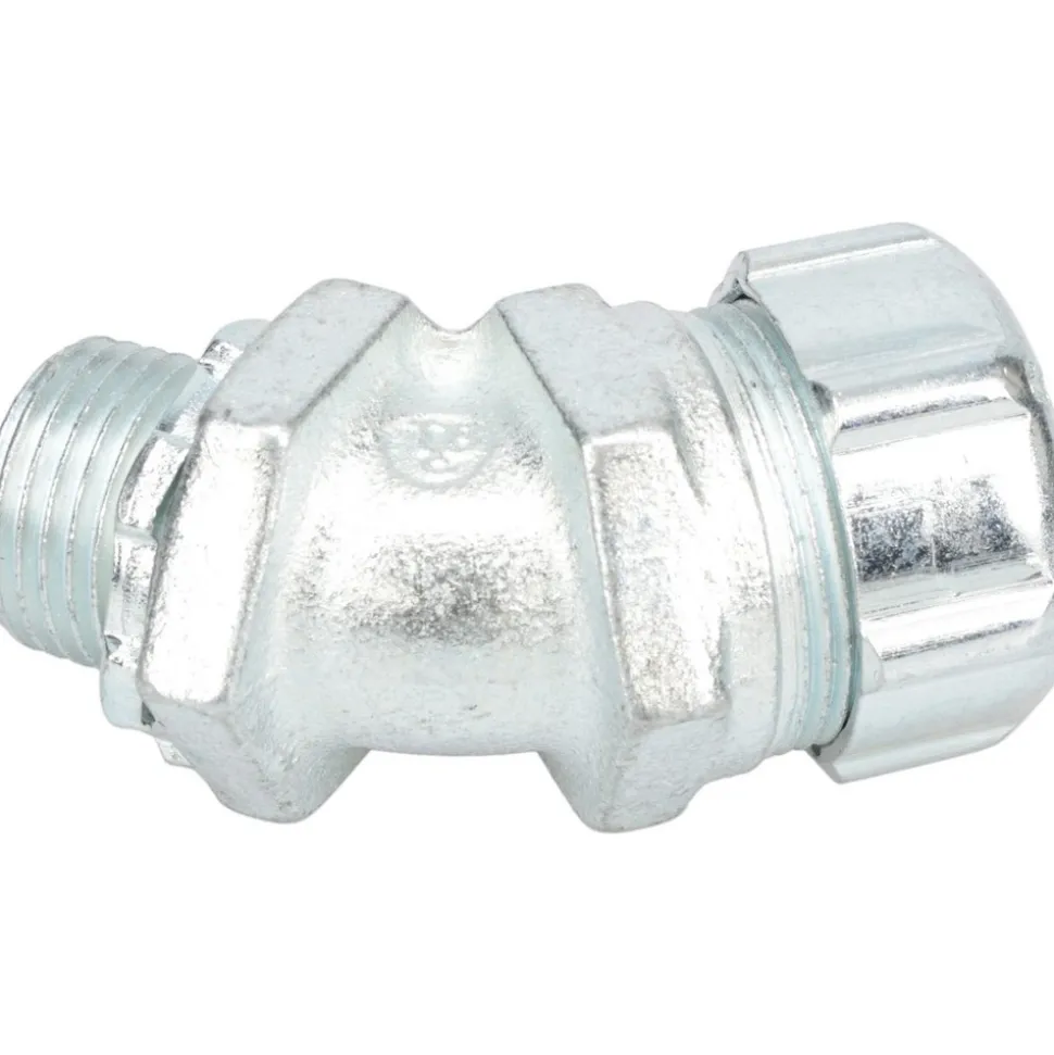 Conduit Connector: For Liquid-Tight, Malleable Iron, 1/2" Trade Size