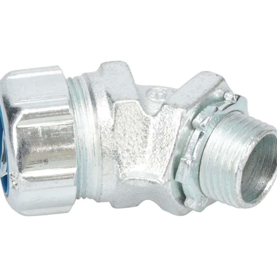 Conduit Connector: For Liquid-Tight, Malleable Iron, 1/2" Trade Size