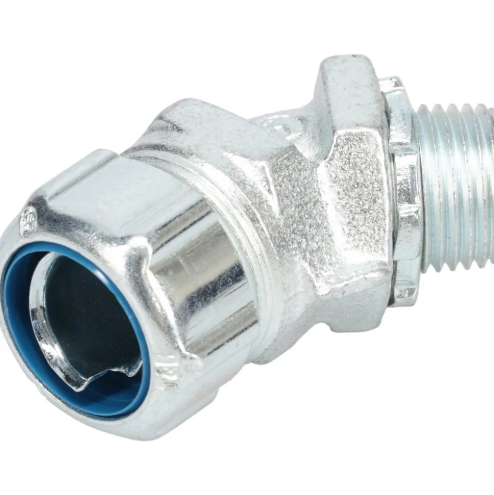 Conduit Connector: For Liquid-Tight, Malleable Iron, 1/2" Trade Size