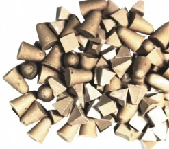 Cone & Pyramid Tumbling Media: Plastic Carrier, Zirconia Alumina Abrasive, 1/4 & 3/8" Long, 1/4 & 3/8" High