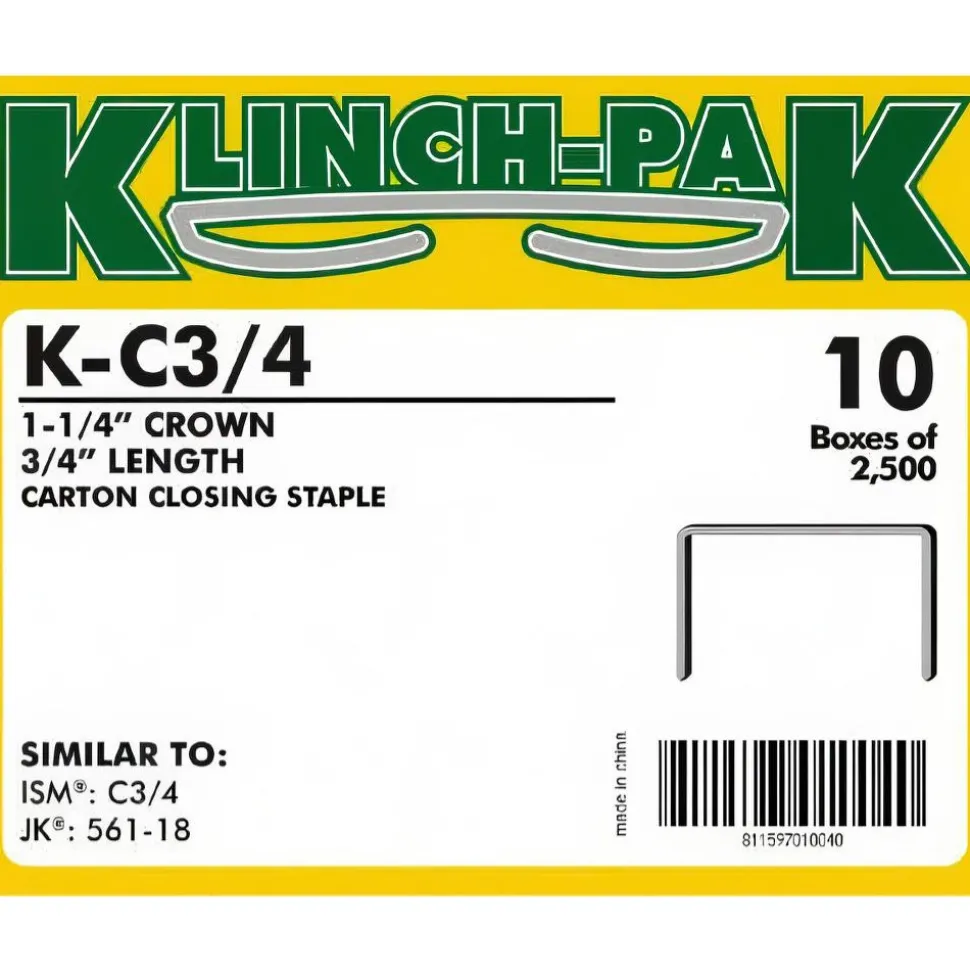 Construction Staple: 3/4" Leg Length, Wide Crown