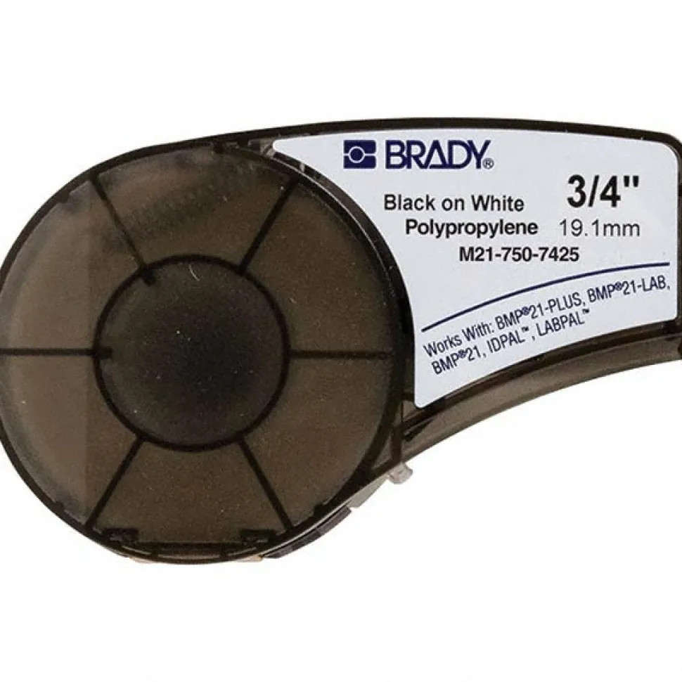 Continuous Tape Cartridges for Printers: 3/4" x 21', Polypropylene, White