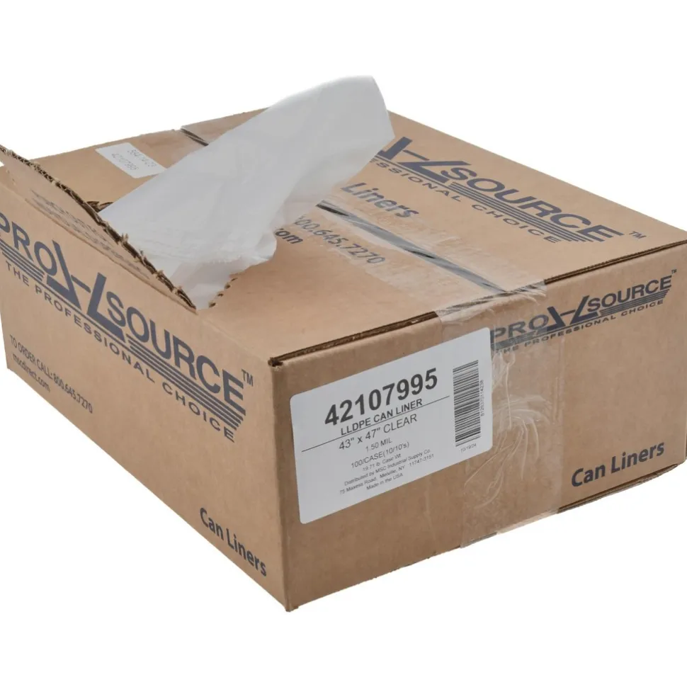 Contractor Trash Bags: 56.000 gal, 1.5 mil, Pack of 100