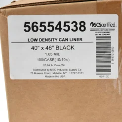 Contractor Trash Bags: 45.000 gal, 1.65 mil, Pack of 100