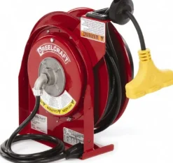 Cord & Cable Reel: 12 AWG, 45' Long, Triple-Tap Outlet End