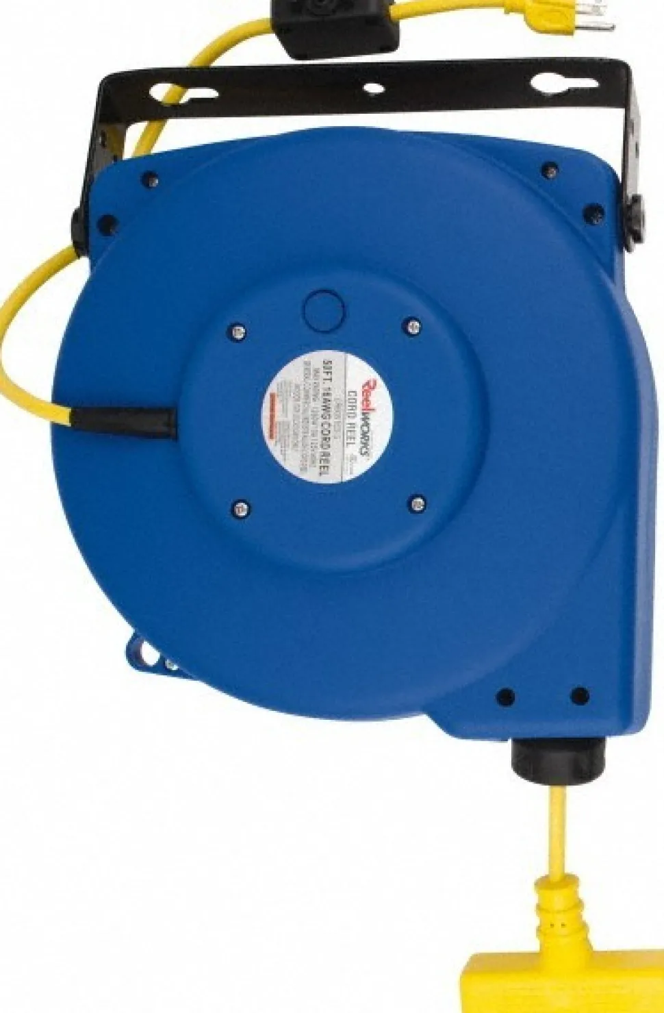 Cord & Cable Reel: 16 AWG, 50' Long, Outlet End