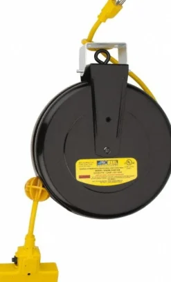 Cord & Cable Reel: 14 AWG, 30' Long, Outlet End