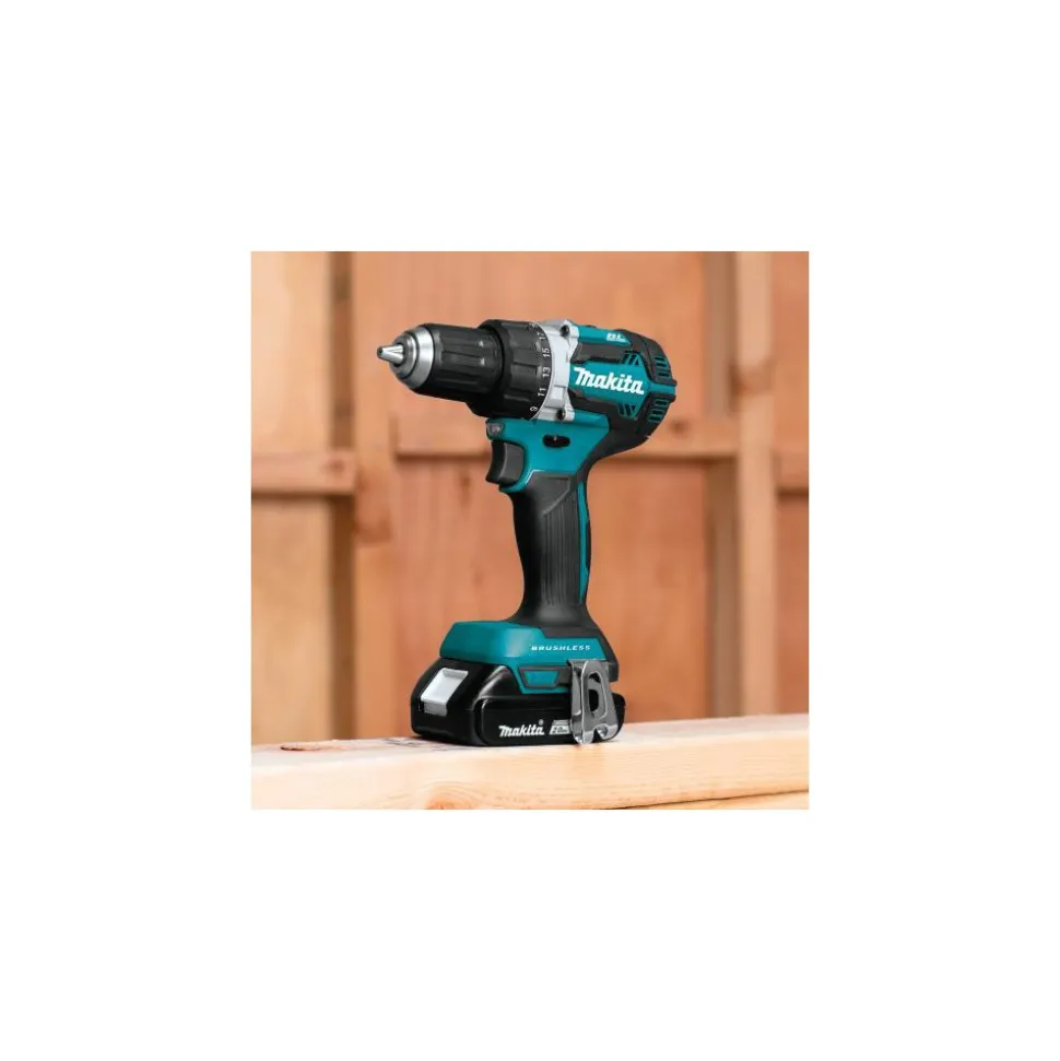 Cordless Drill: 18V, 1/2" Chuck, 0 to 2,000 RPM