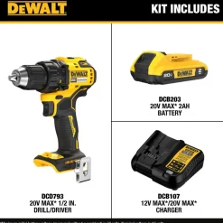 Cordless Drill: 20.00 V, 1/2 in
