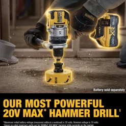 Cordless Hammer Drill: 20.00 V, 1/2
