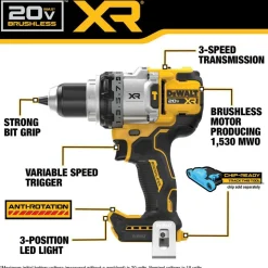 Cordless Hammer Drill: 20.00 V, 1/2