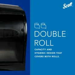 Coreless Standard Roll Toilet Paper Dispenser, 2 Roll Capacity, Black, 11.0