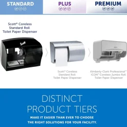 Coreless Standard Roll Toilet Paper Dispenser, 2 Roll Capacity, Black, 11.0
