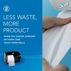 Coreless Standard Roll Toilet Paper Dispenser, 2 Roll Capacity, Black, 11.0