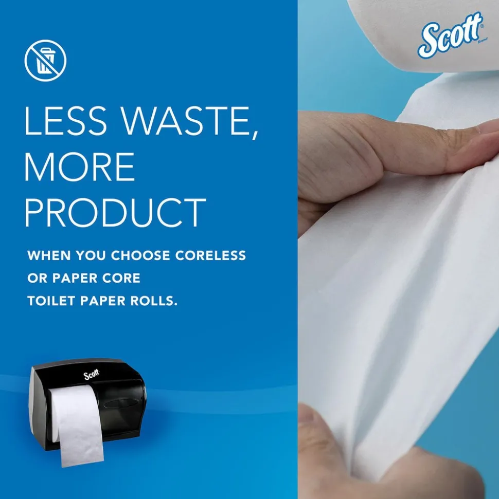 Coreless Standard Roll Toilet Paper Dispenser, 2 Roll Capacity, Black, 11.0" x 7.63" x 6.0"