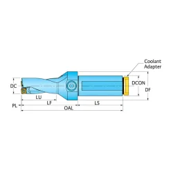 Corner Radius & Corner Chamfer End Mill Heads: Mill Diameter (mm): 12.00; Chamfer Width (mm): 6.00