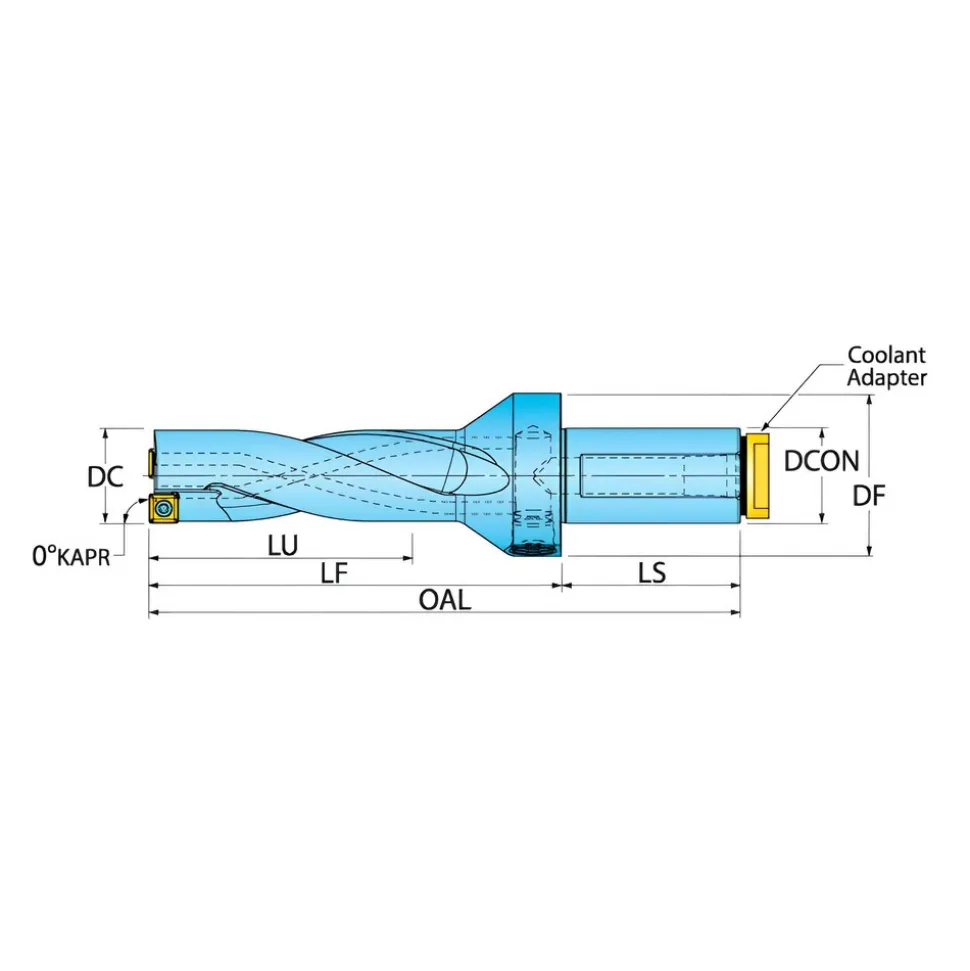 Corner Radius & Corner Chamfer End Mill Heads: Mill Diameter (mm): 16.00
