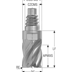 Corner Radius & Corner Chamfer End Mill Heads: Mill Diameter (mm): 12.00