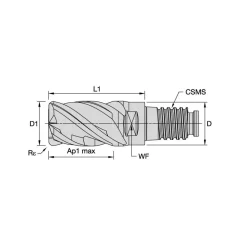 Corner Radius & Corner Chamfer End Mill Heads: Mill Diameter (mm): 15.88; Mill Diameter (Inch): 5/8