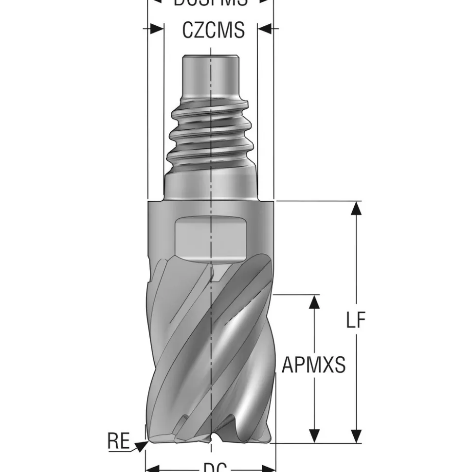 Corner Radius & Corner Chamfer End Mill Heads: Mill Diameter (Inch): 3/4